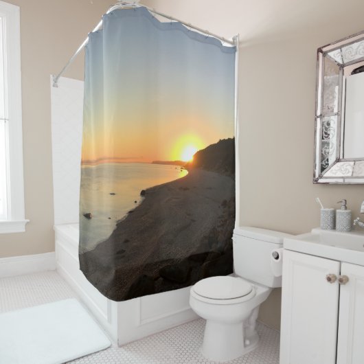 Sunrise Over Long Island Sound Douchegordijn (In situ)