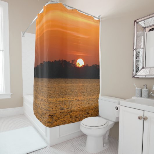 Sunrise Over Perdido Bay Douchegordijn (In situ)