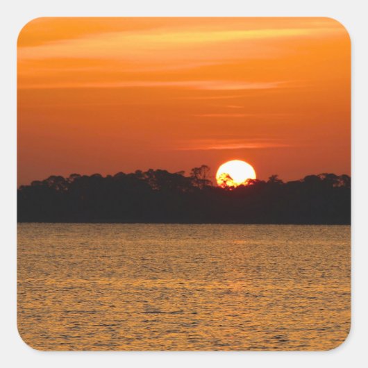 Sunrise Over Perdido Bay Vierkante Sticker (Voorkant)
