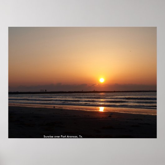 Sunrise over Port Aransas, Tx. Poster (Voorkant)