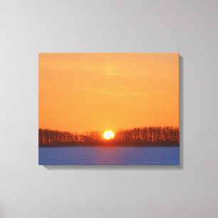 Sunrise Over Prairie   Manitoba, Canada Canvas Afdruk