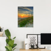 Sunrise Over Sand Dunes in Daytona Beach, FL Poster (Thuiskantoor)
