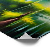 Sunrise over snow covered mountains and lake poster (Hoek)