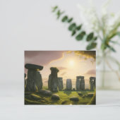 Sunrise over Stonehenge Digital Art Briefkaart (Staand voorkant)