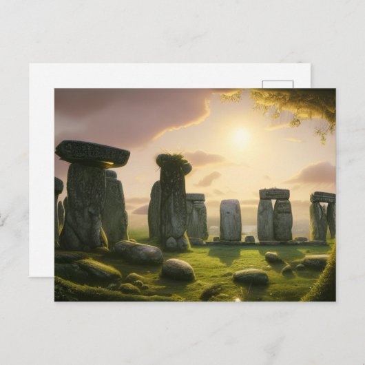 Sunrise over Stonehenge Digital Art Briefkaart (Voorkant / Achterkant)