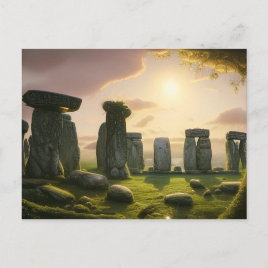 Sunrise over Stonehenge Digital Art Briefkaart (Voorkant)
