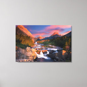 Sunrise over Swiftcurrent Creek Canvas Afdruk