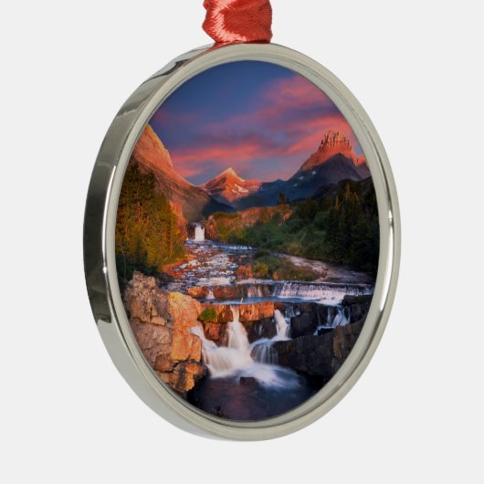 Sunrise over Swiftcurrent Creek Metalen Ornament (Rechts)