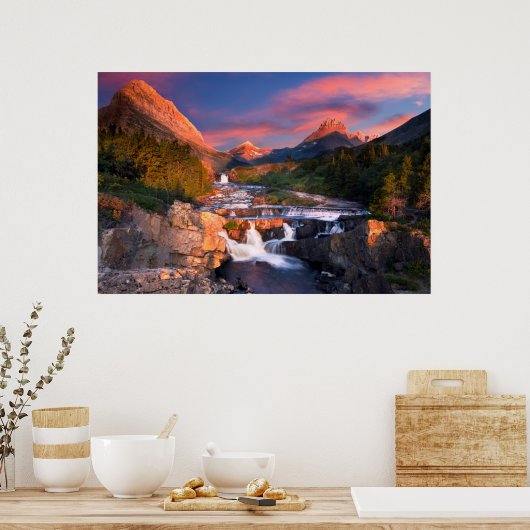 Sunrise over Swiftcurrent Creek Poster (Keuken)