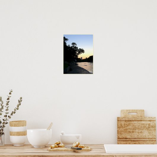 "Sunrise Over Water" Barton Springs Austin Poster (Keuken)