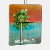 Sunrise Palm Tree Hilton Head, SC Keramisch Ornament (Rechts)