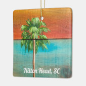 Sunrise Palm Tree Hilton Head, SC Keramisch Ornament (Links)