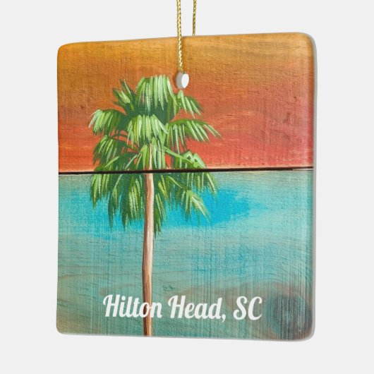 Sunrise Palm Tree Hilton Head, SC Keramisch Ornament (Links)