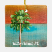 Sunrise Palm Tree Hilton Head, SC Keramisch Ornament (Voorkant)