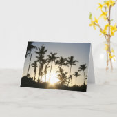 Sunrise Palm Trees Kaart (Gele Bloem)