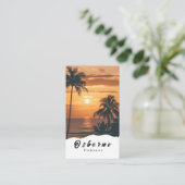 Sunrise Palm Trees Summer Visitekaartje (Staand voorkant)
