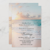 *~* Sunrise Pastel Beach Sunset Weddenschap Kaart (Voorkant / Achterkant)