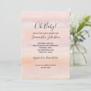 Sunrise Peach Blush Pink Baby shower Kaart
