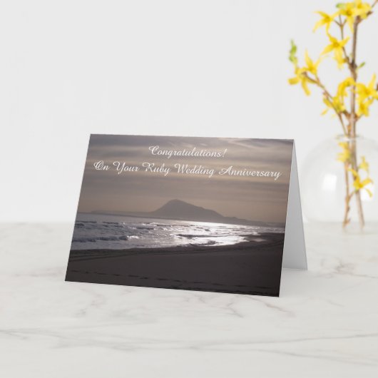 Sunrise Personalized 40th Wedding Jubileum Kaart (Gele Bloem)