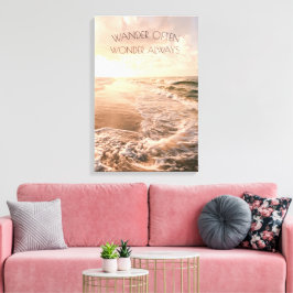 Sunrise Photo Decor over het strand met Quote Canvas Afdruk