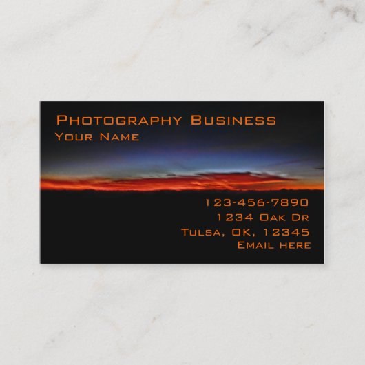 Sunrise Photography aanpasbare visitekaartjes (Voorkant)