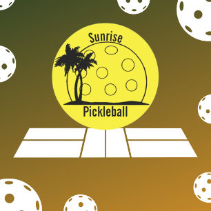 Sunrise Pickleball Yellow Ronde Sticker