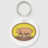 Sunrise Pig Sleutelhanger (Achterkant)