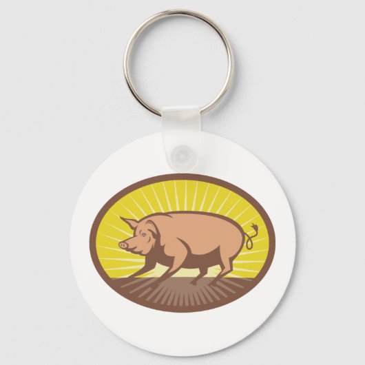 Sunrise Pig Sleutelhanger (Achterkant)