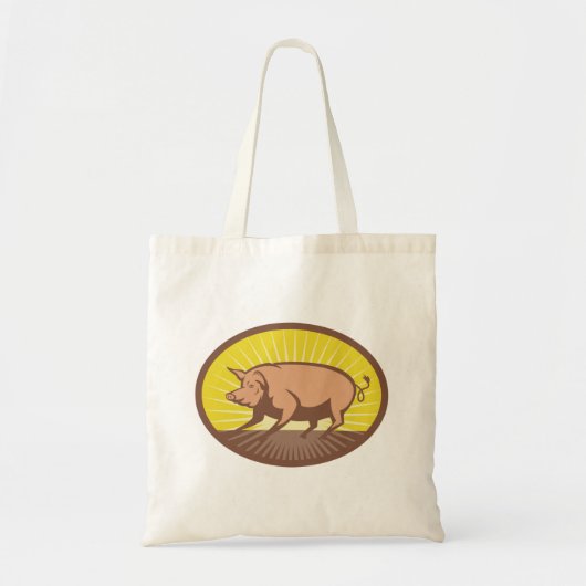 Sunrise Pig Tote Bag (Voorkant)