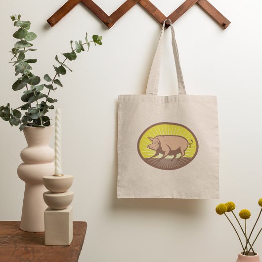 Sunrise Pig Tote Bag