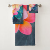 Sunrise Plumeria Bath Towel Set Bad Handdoek (Insitu)