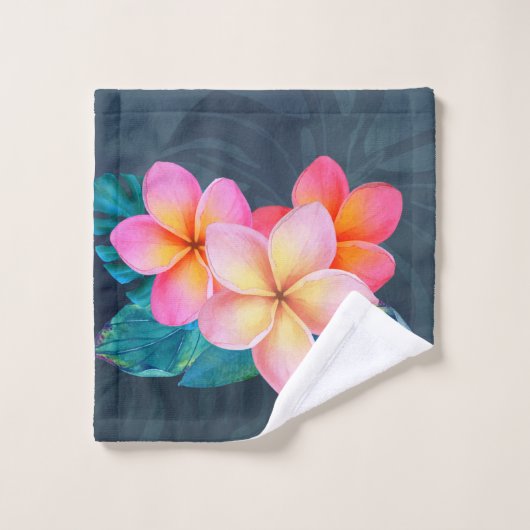 Sunrise Plumeria Bath Towel Set Bad Handdoek (Wasdoekje)
