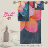 Sunrise Plumeria Bath Towel Set Bad Handdoek