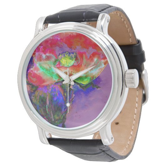 Sunrise Poppy Horloge (Gekanteld)
