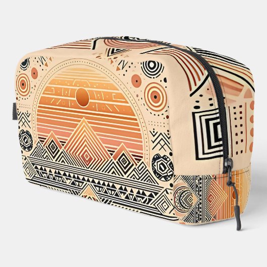 Sunrise Pyramid Tribal Geometric Toilettasje (Rechterhoek)