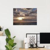 Sunrise Rays boven Ocean II Poster (Thuiskantoor)