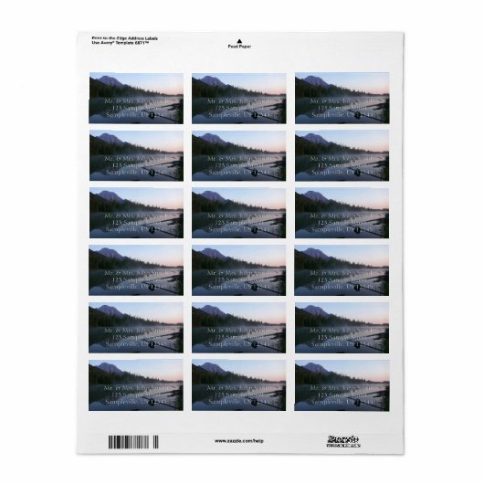 Sunrise Reflection at String Lake II Etiket (Full Sheet)