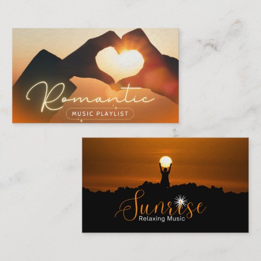 Sunrise Relaxing Music Tee Visitekaartje (Voorkant / Achterkant)