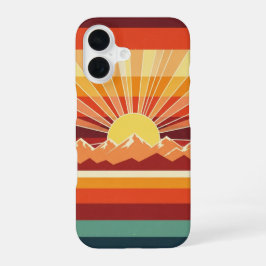 Sunrise Retro Peaks iPhone 16 Hoesje