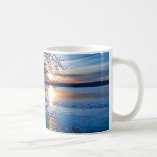 Sunrise River, Tree, Blue Sky Inspirerend foto Koffiemok