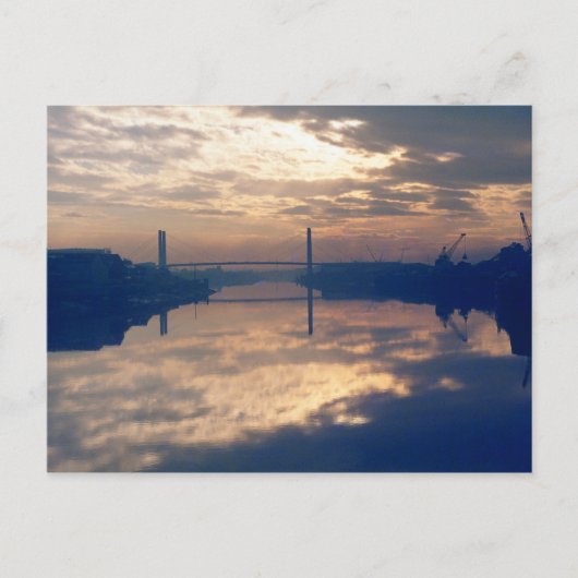 Sunrise, River Usk, Newport, Mon. november 1977 Briefkaart (Voorkant)