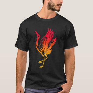 Sunrise Rode gekroonde kraan Japanse vlag kraanhan T-shirt
