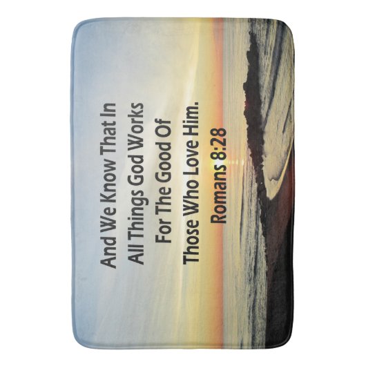 SUNRISE ROMANS 8:28 SCRIPTURE VERSE BADMAT (Voorkant Verticaal)