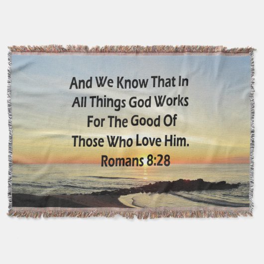 SUNRISE ROMANS 8:28 SCRIPTURE VERSE DEKEN (Voorkant)