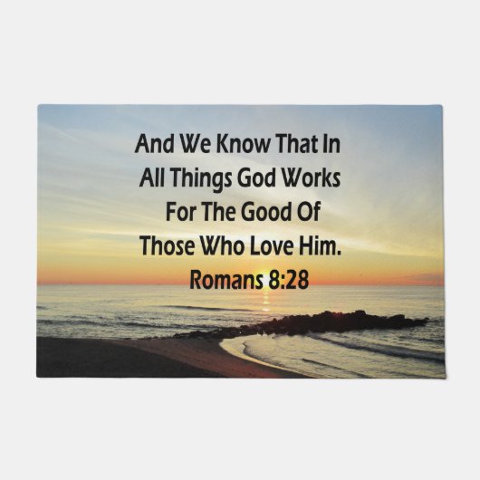 SUNRISE ROMANS 8:28 SCRIPTURE VERSE DEURMAT (Voorkant)