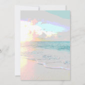 *~* Sunrise Romantic Pastel Beach Sunset Weddensch Kaart (Achterkant)