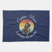 Sunrise Rum Skeleton Priate Party Theedoek (Horizontaal)