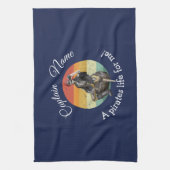 Sunrise Rum Skeleton Priate Party Theedoek (Verticaal)