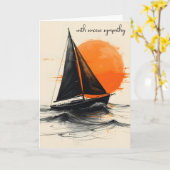Sunrise Sailboat Silhouette Sympathy Kaart (Gele Bloem)
