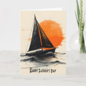 Sunrise Sailboat Silhouette Vaderdag Kaart (Voorkant)